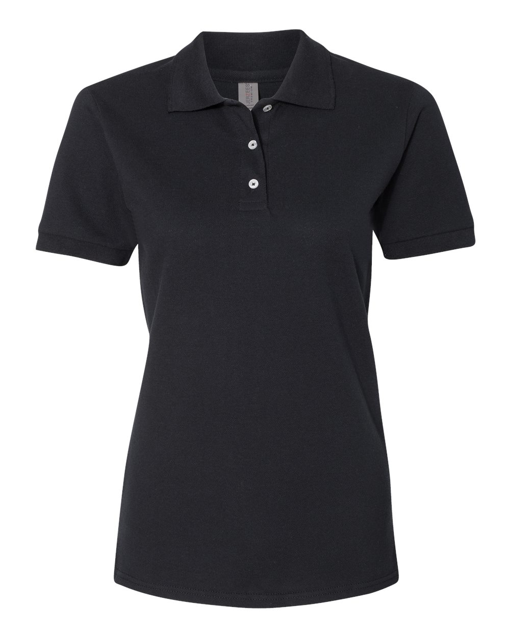 Women's 100% Ring-Spun Cotton Piqué Polo - Front - B54435503 - Black