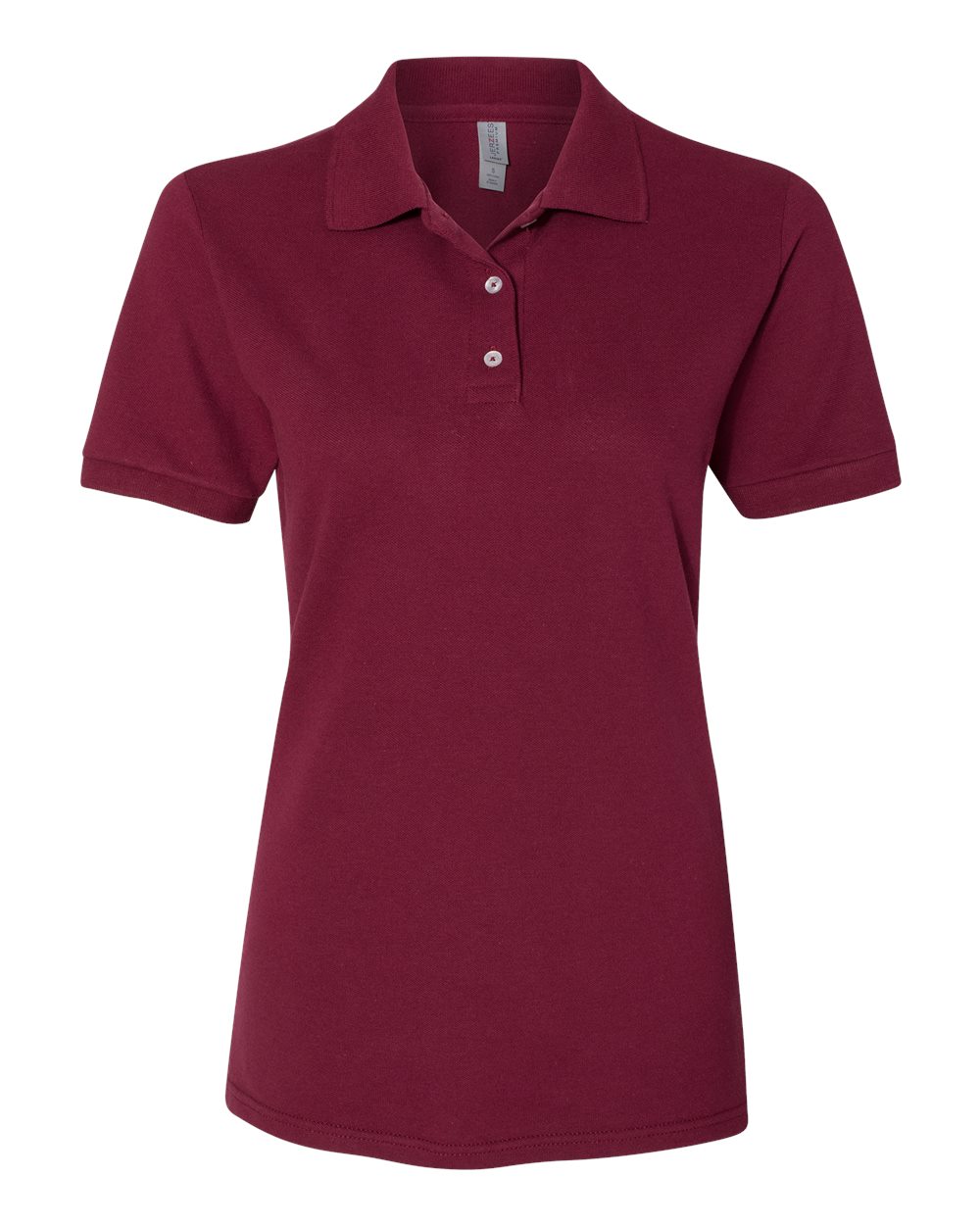Women's 100% Ring-Spun Cotton Piqué Polo - Front - B54435533 - Maroon