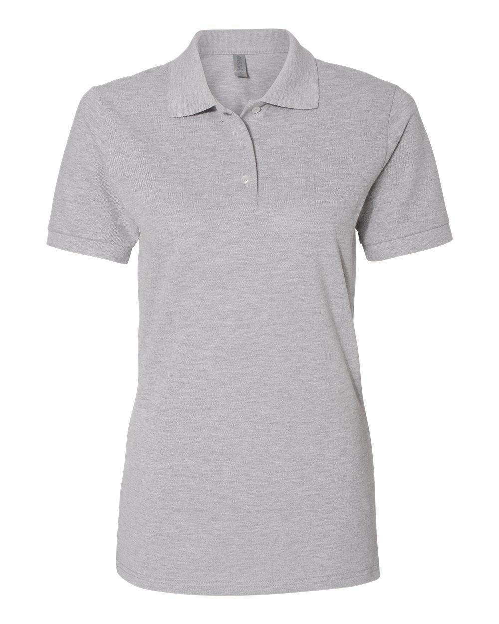 Women's 100% Ring-Spun Cotton Piqué Polo - Front - B54435583 - Athletic Heather