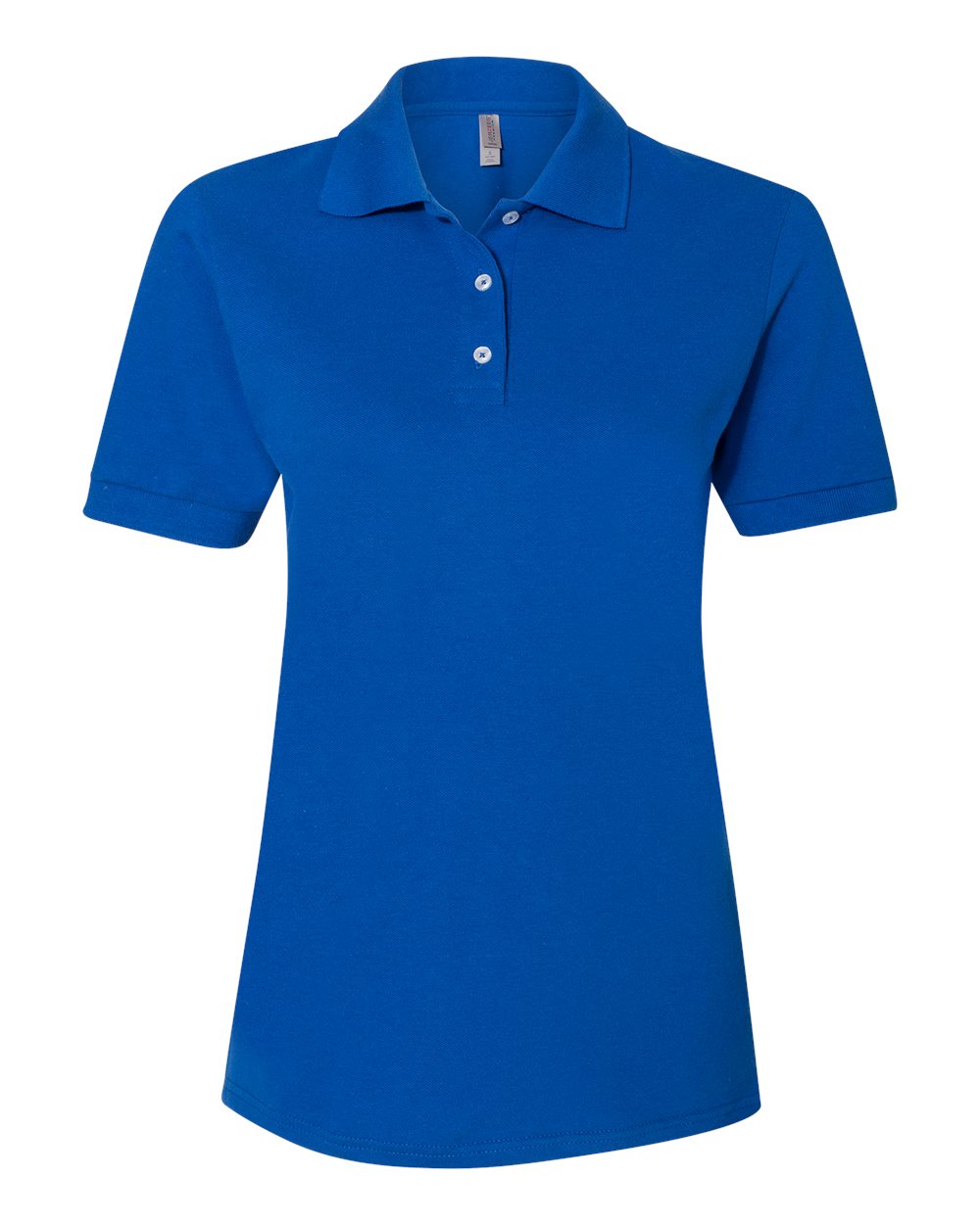 Women's 100% Ring-Spun Cotton Piqué Polo - Front - B54435753 - Royal
