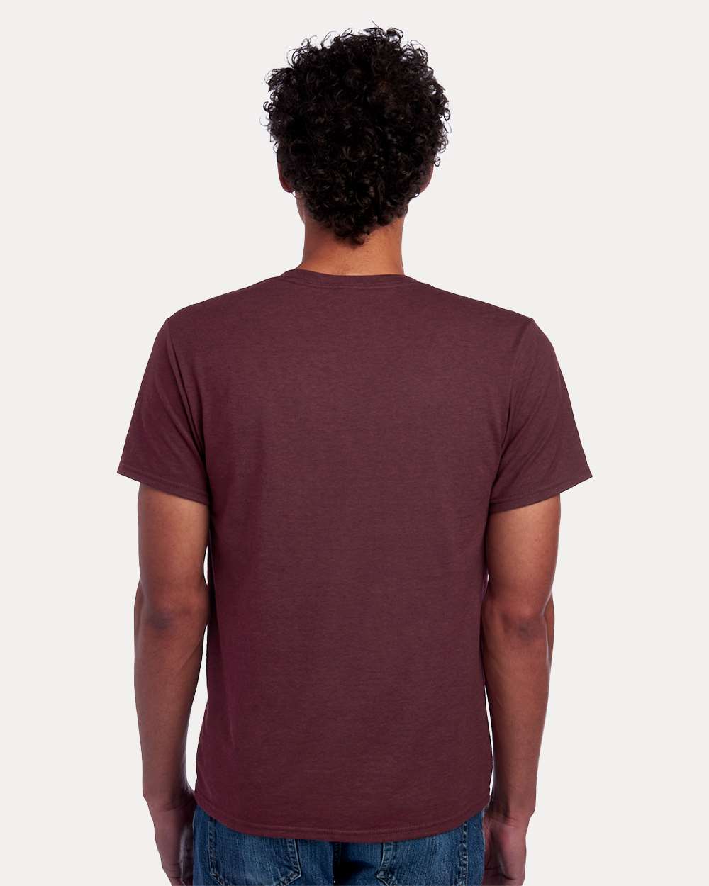 Premium Blend Ring-Spun T-Shirt - OnModelBack - B52035533 - Maroon Heather