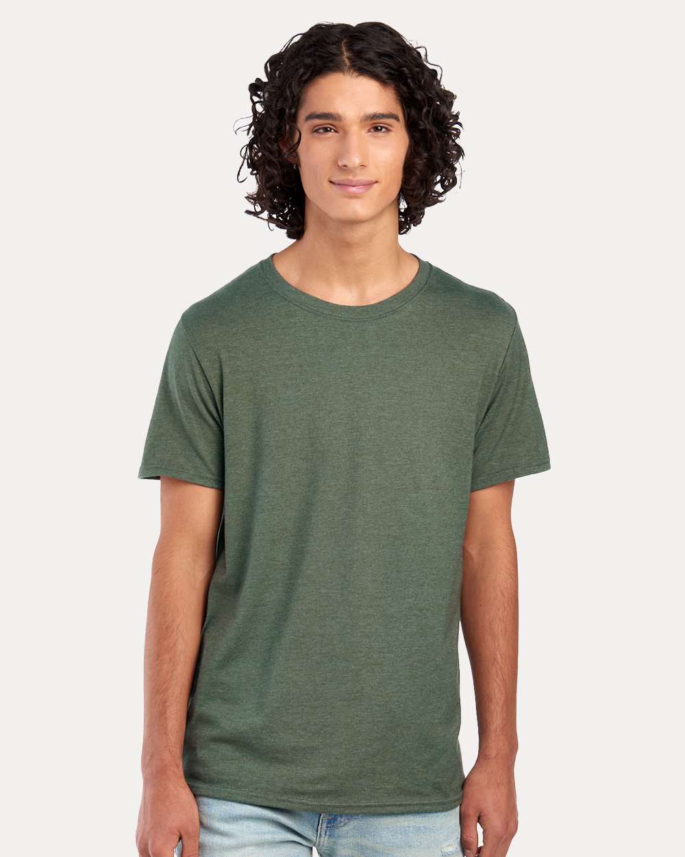 Premium Blend Ring-Spun T-Shirt - OnModelFront - B52035143 - Military Green Heather