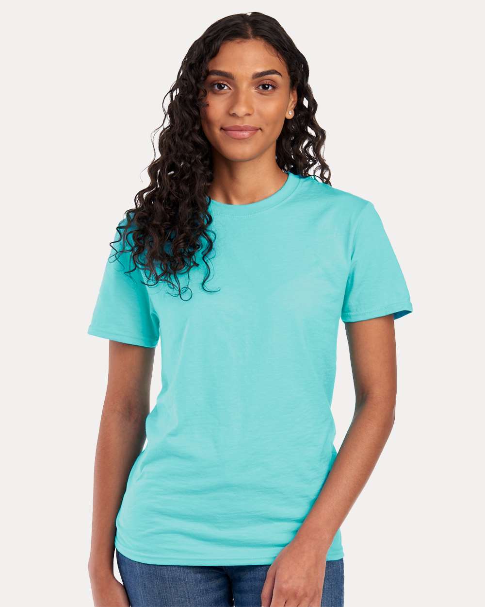 Premium Blend Ring-Spun T-Shirt - OnModelFront - B52035293 - Scuba Blue