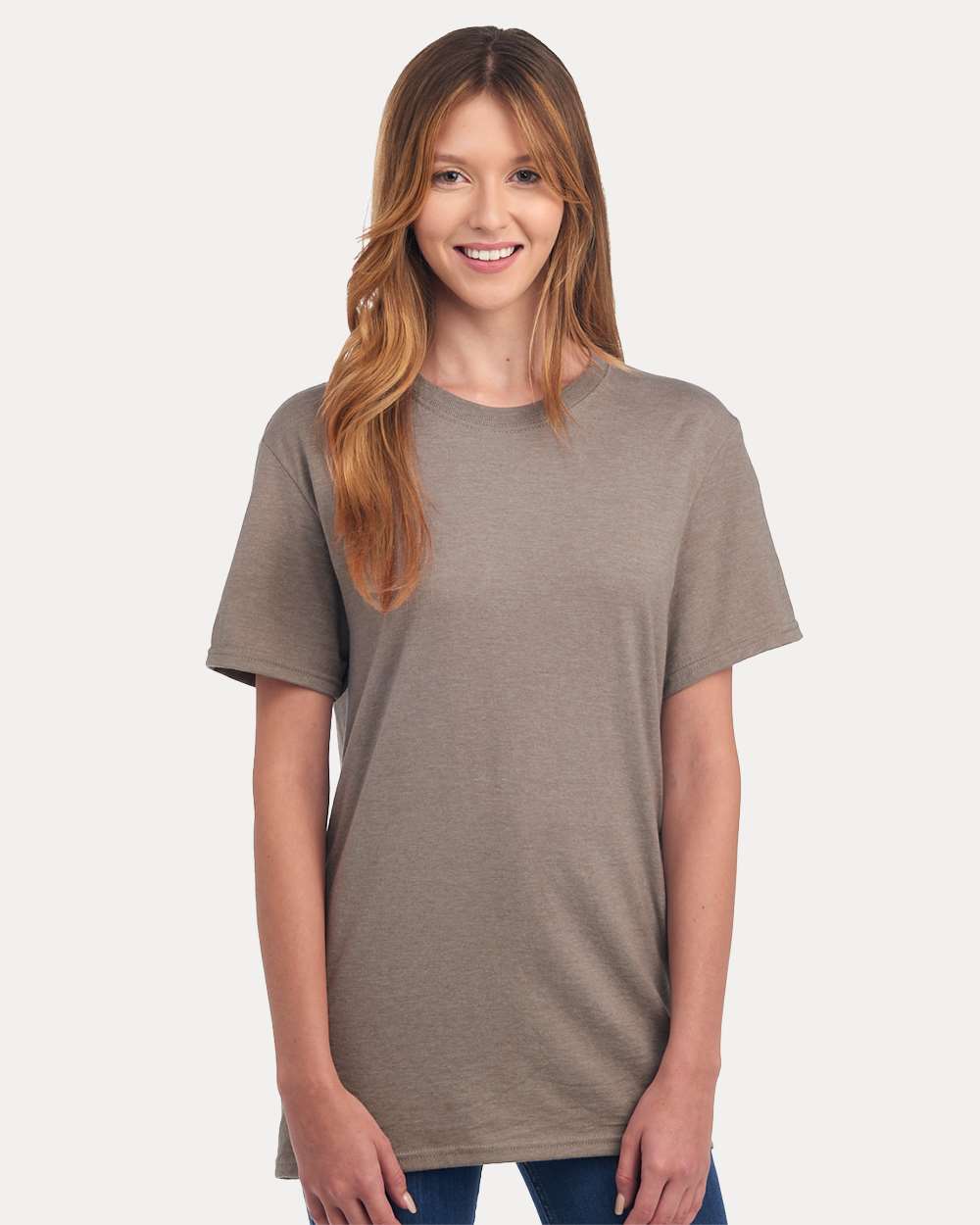 Premium Blend Ring-Spun T-Shirt - OnModelFront - B52035773 - Taupe Heather