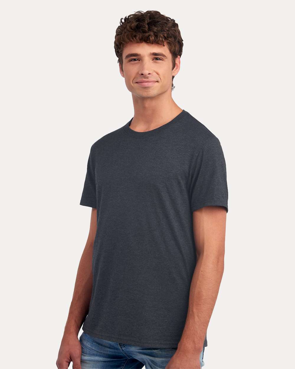 Premium Blend Ring-Spun T-Shirt - OnModelSide - B52035103 - Black Ink Heather