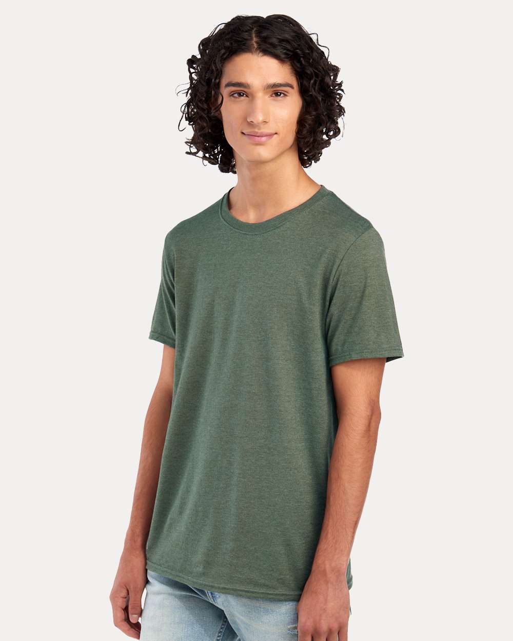 Premium Blend Ring-Spun T-Shirt - OnModelSide - B52035143 - Military Green Heather