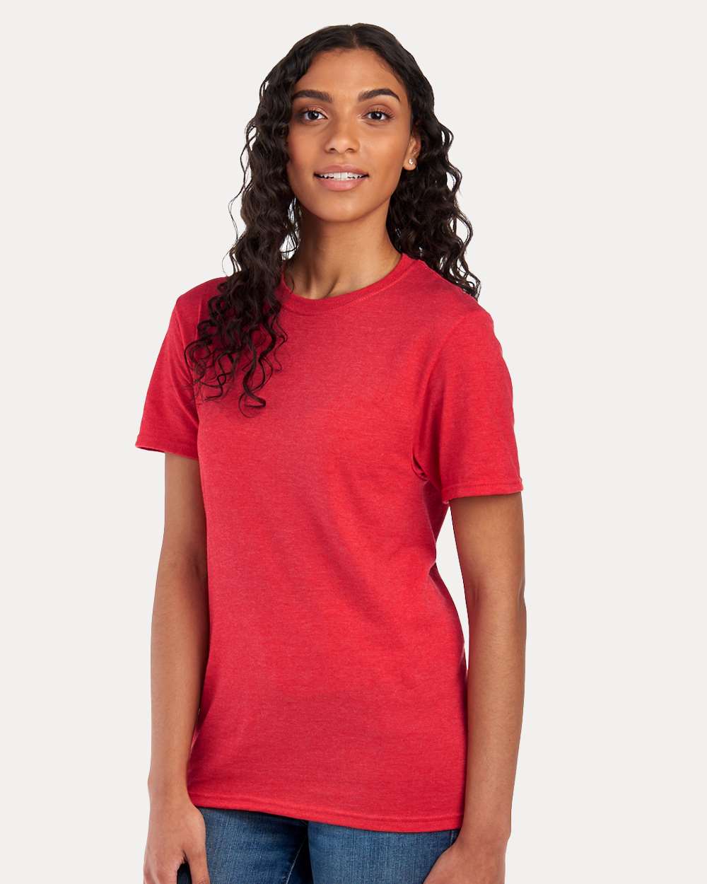 Premium Blend Ring-Spun T-Shirt - OnModelSide - B52035173 - Fiery Red Heather