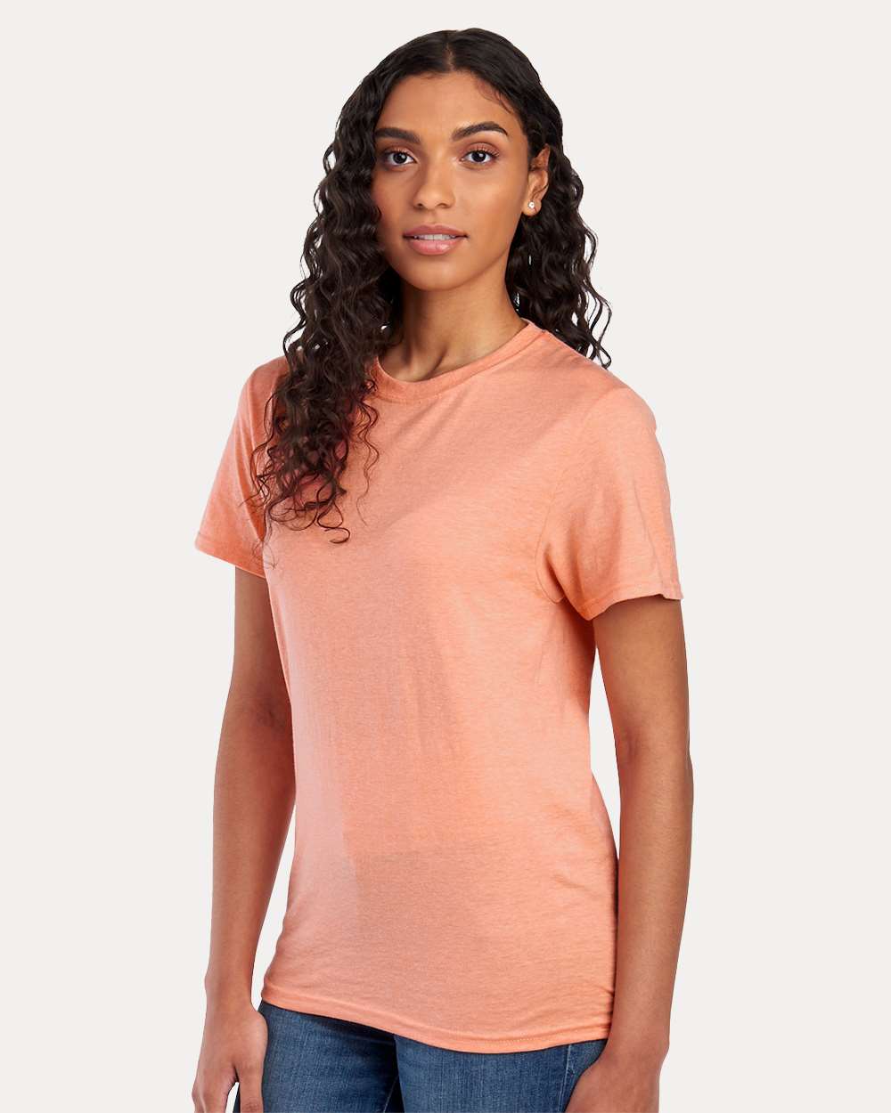 Premium Blend Ring-Spun T-Shirt - OnModelSide - B52035183 - Peach
