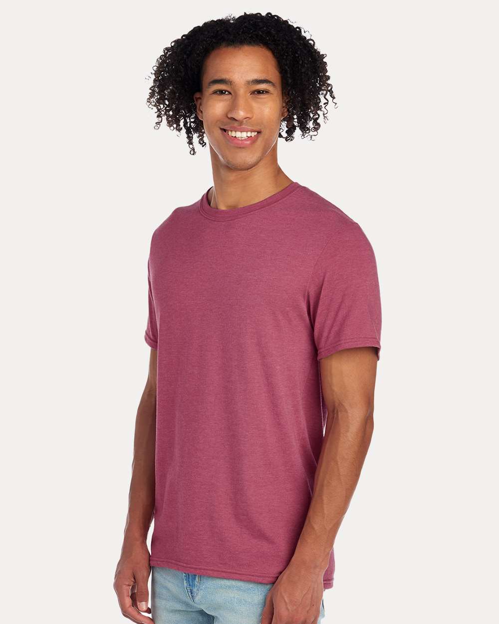 Premium Blend Ring-Spun T-Shirt - OnModelSide - B52035353 - Raspberry Heather