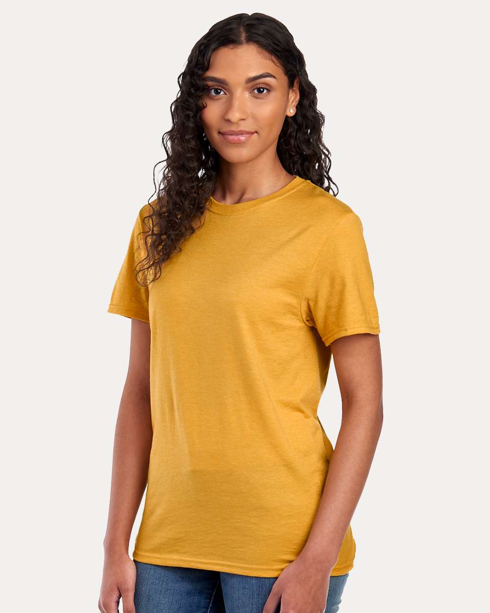 Premium Blend Ring-Spun T-Shirt - OnModelSide - B52035403 - Mustard Heather