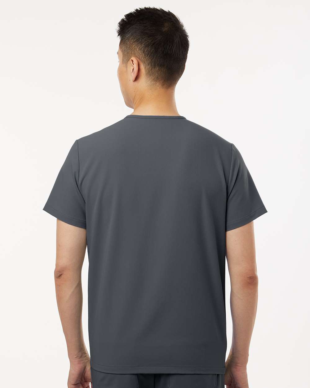 Men's Holmes Everyday 1-Pocket Scrub V-Neck Top - OnModelBack - B00045092 - Carbon Grey