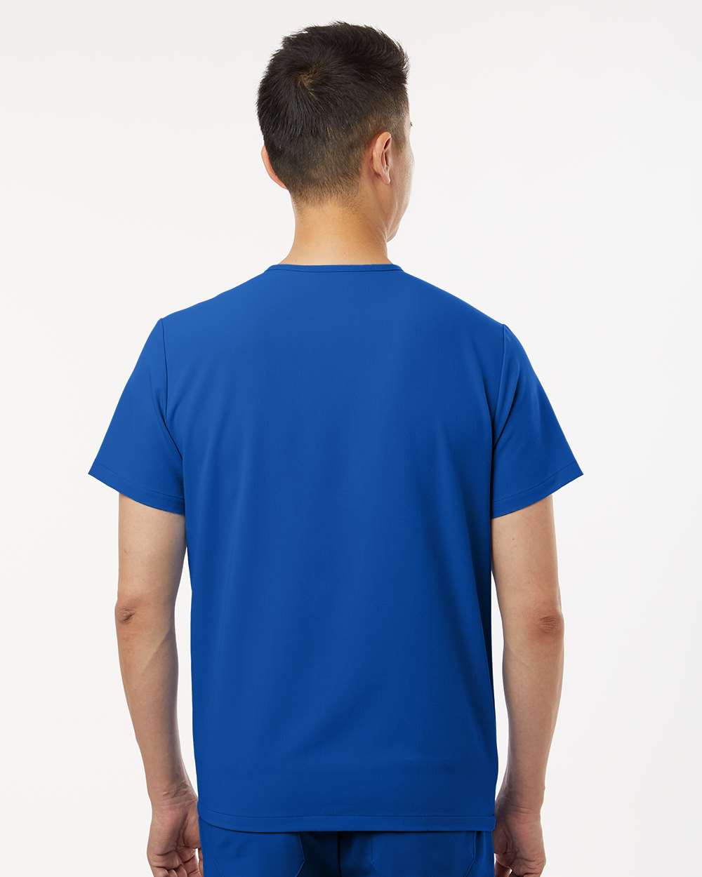 Men's Holmes Everyday 1-Pocket Scrub V-Neck Top - OnModelBack - B00045752 - Royal Blue