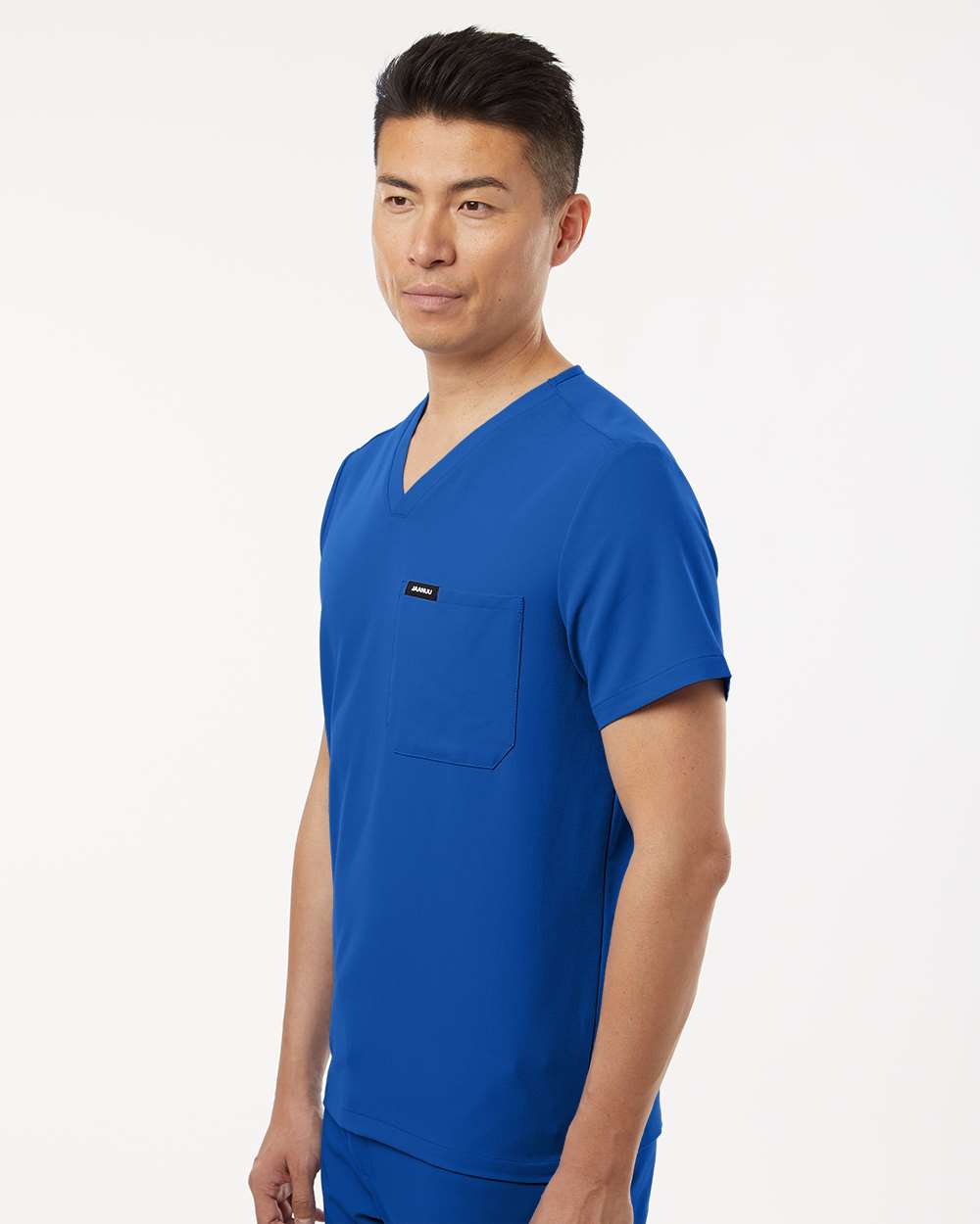 Men's Holmes Everyday 1-Pocket Scrub V-Neck Top - OnModelSide - B00045752 - Royal Blue