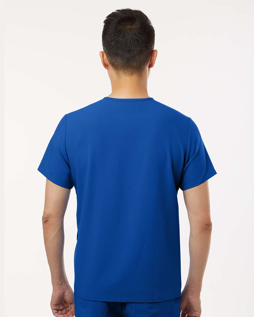 Men's Platt 3-Pocket Scrub V-Neck Top - OnModelBack - B00145752 - Royal Blue