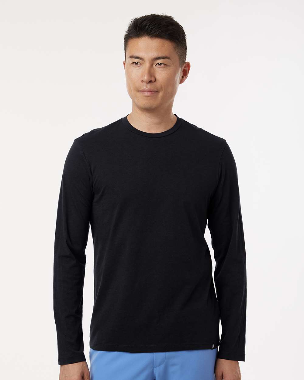 Men's RegenX Cotton Underscrub Long Sleeve T-Shirt - OnModelFront - B00445502 - Black