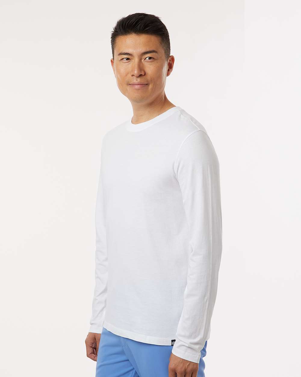 Men's RegenX Cotton Underscrub Long Sleeve T-Shirt - OnModelSide - B00445002 - White