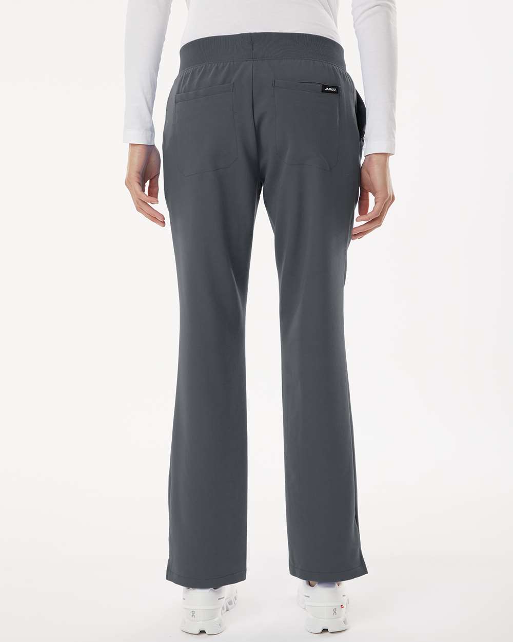 Women's Xenos Essential Knit-Waist Scrub Pants - OnModelBack - B00845091 - Carbon Grey