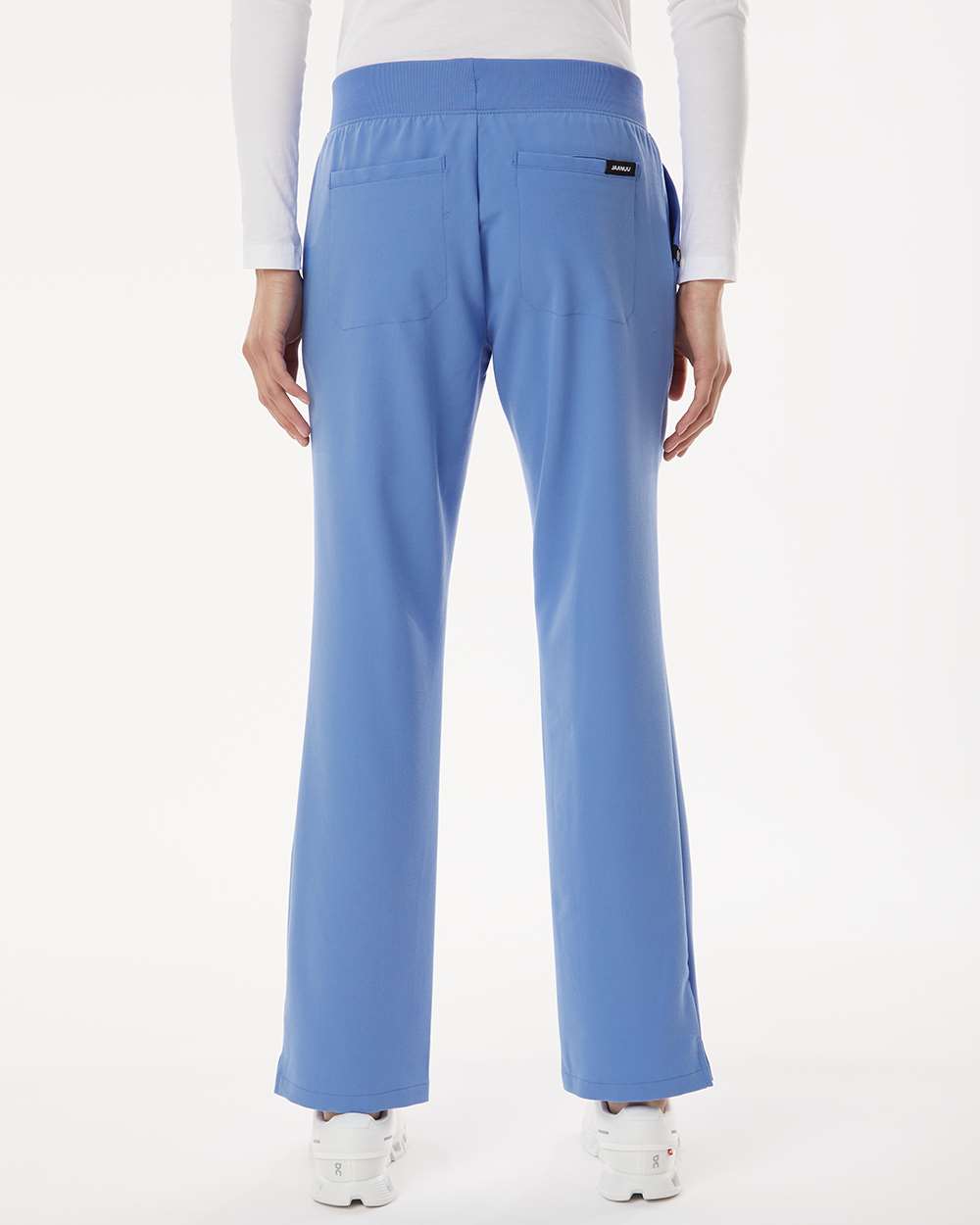 Women's Xenos Essential Knit-Waist Scrub Pants - OnModelBack - B00845251 - Ceil Blue