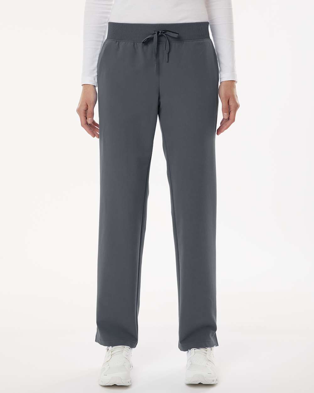 Women's Xenos Essential Knit-Waist Scrub Pants - OnModelFront - B00845091 - Carbon Grey