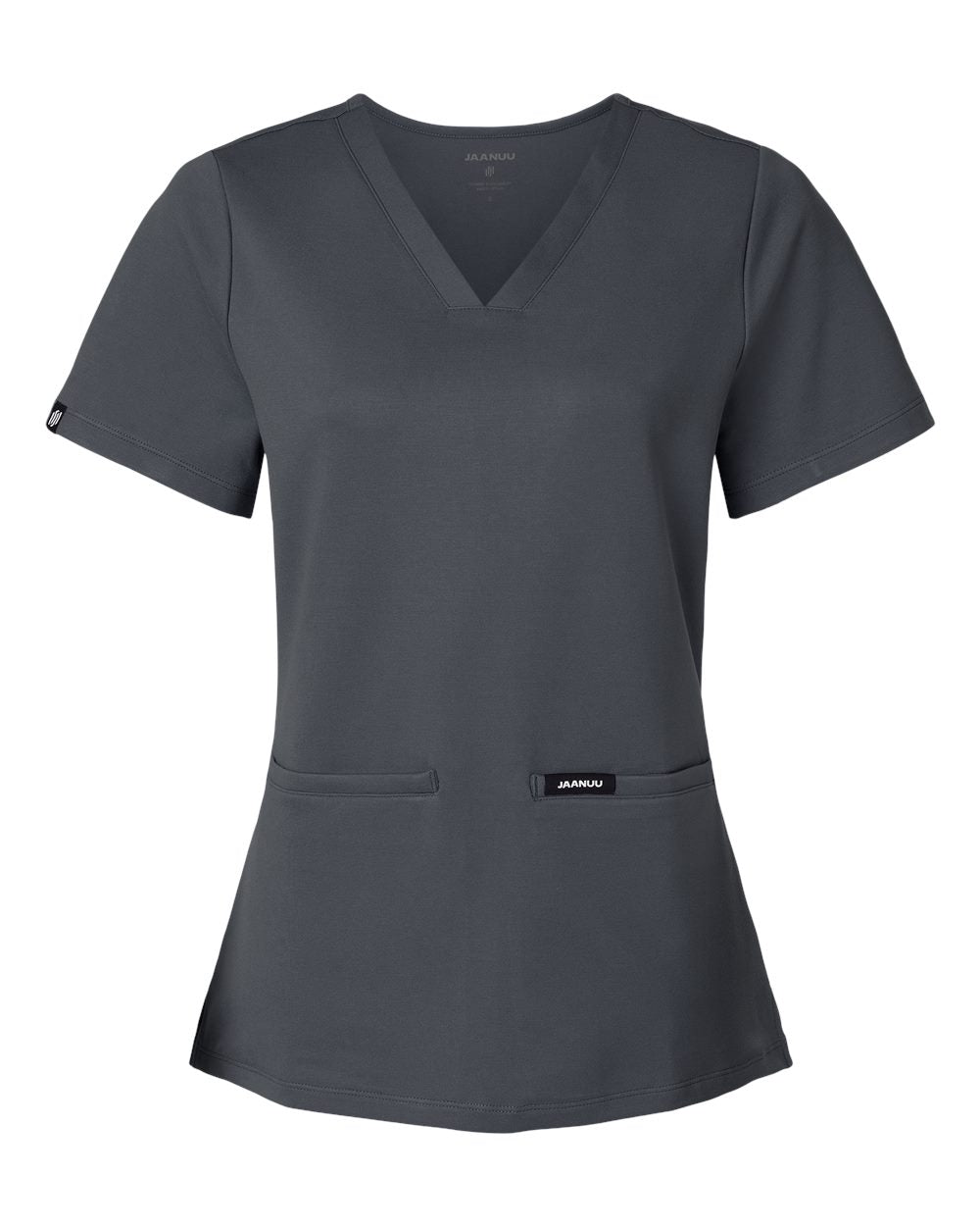 Women's Cesi Ultrasoft Scrub V-Neck Top - Front - B01145091 - Carbon Grey