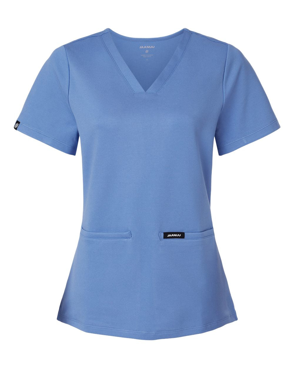 Women's Cesi Ultrasoft Scrub V-Neck Top - Front - B01145251 - Ceil Blue