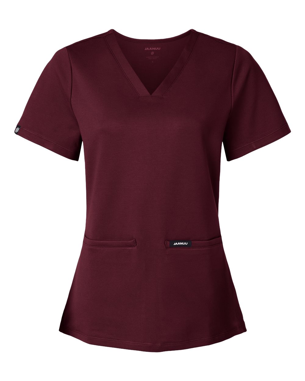 Women's Cesi Ultrasoft Scrub V-Neck Top - Front - B01145521 - Burgundy