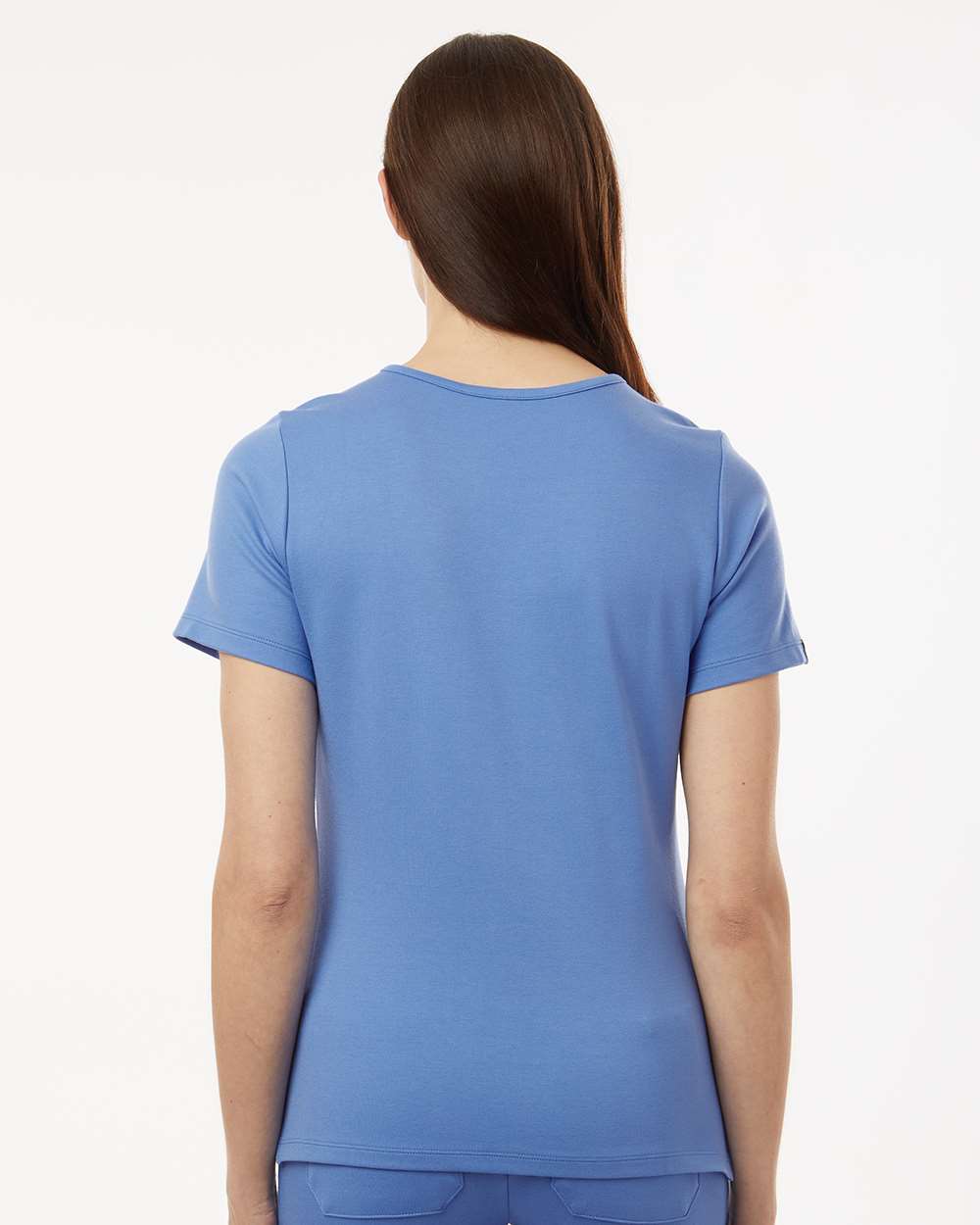 Women's Cesi Ultrasoft Scrub V-Neck Top - OnModelBack - B01145251 - Ceil Blue