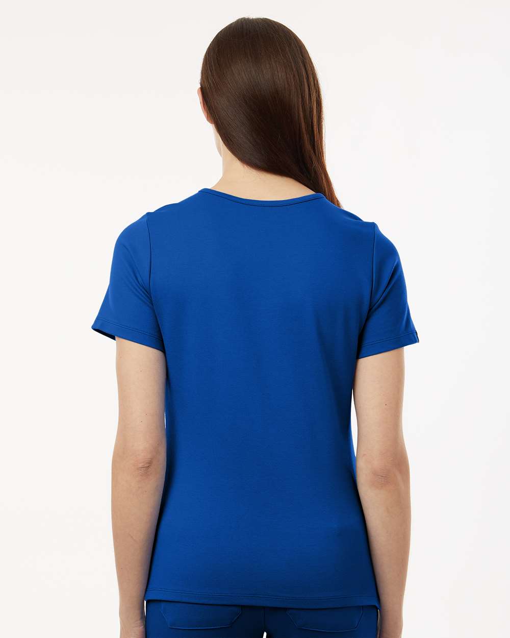 Women's Cesi Ultrasoft Scrub V-Neck Top - OnModelBack - B01145751 - Royal Blue