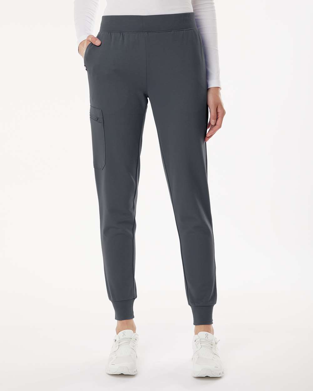 Women's Rubi Ultrasoft Scrub Joggers - OnModelFront - B01245091 - Carbon Grey