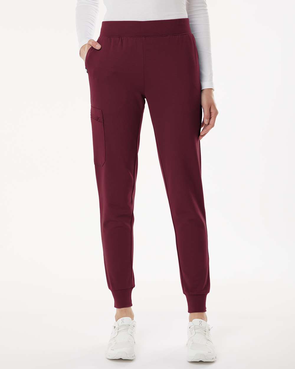 Women's Rubi Ultrasoft Scrub Joggers - OnModelFront - B01245521 - Burgundy