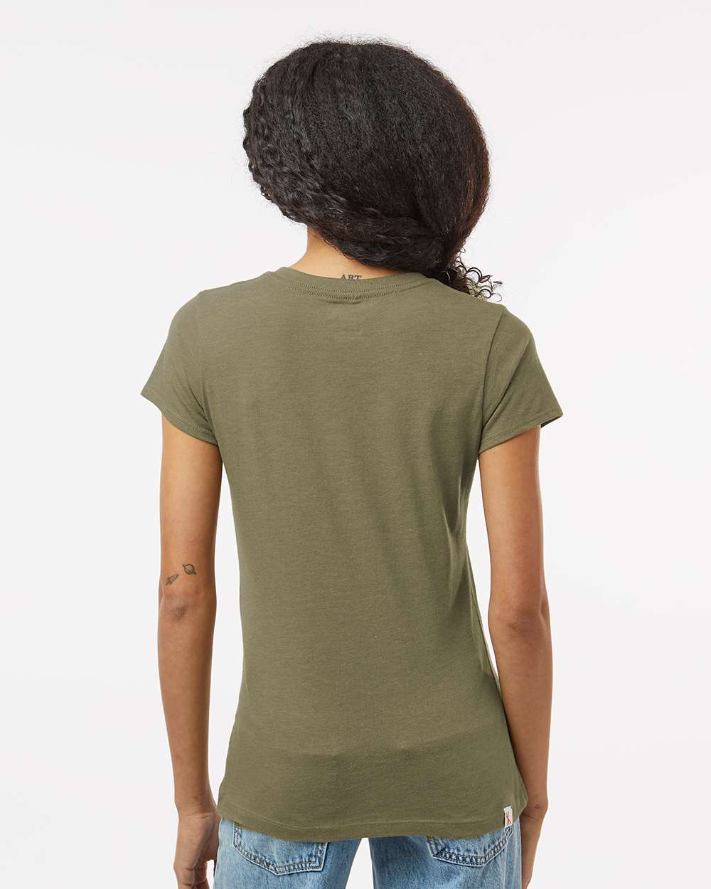 Women's RecycledSoft™ V-Neck T-Shirt - OnModelBack - B10462623 - Moss