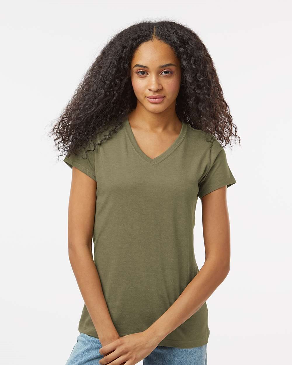 Women's RecycledSoft™ V-Neck T-Shirt - styleImage