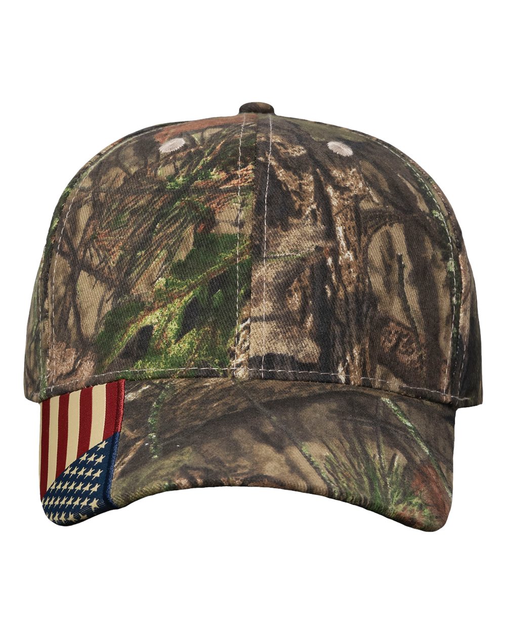Camo Woven USA Flag Cap - Front - B30595100 - Xtra/ USA Flag