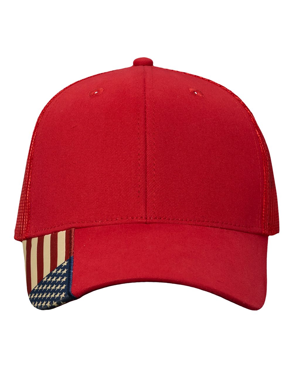 USA Flag Mesh Cap - Front - B31095700 - Red/ USA Mesh