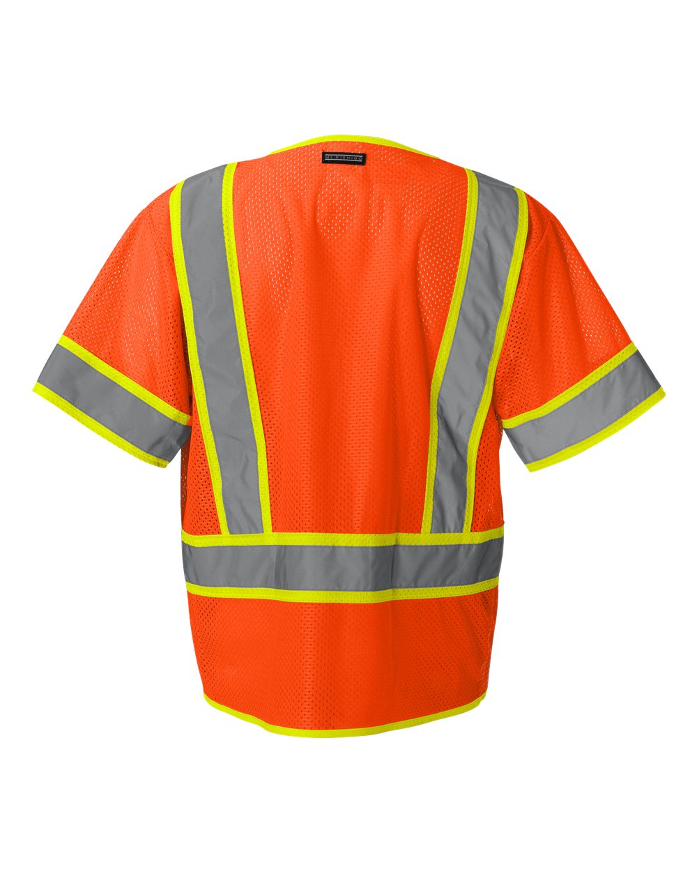 Unisex Ultra-Cool™ Six-Pocket Mesh Surveyor’s Vest - Back - B76629663 - Orange