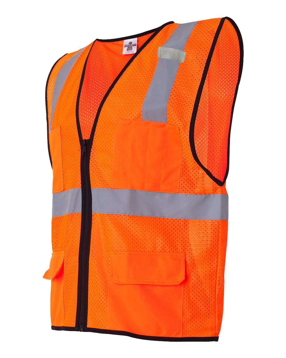 Unisex Economy Mesh 6-Pocket Vest - Side - B86129663 - Orange