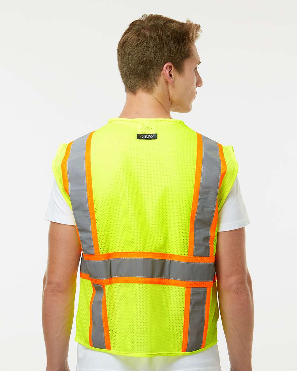 Unisex Ultra-Cool™ Multi-Pocket Vest - OnModelBack - B86329173 - Lime