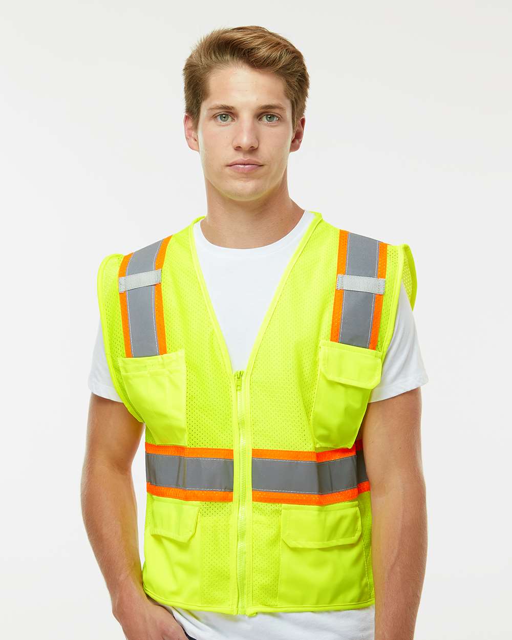 Unisex Ultra-Cool™ Multi-Pocket Vest - OnModelFront - B86329173 - Lime
