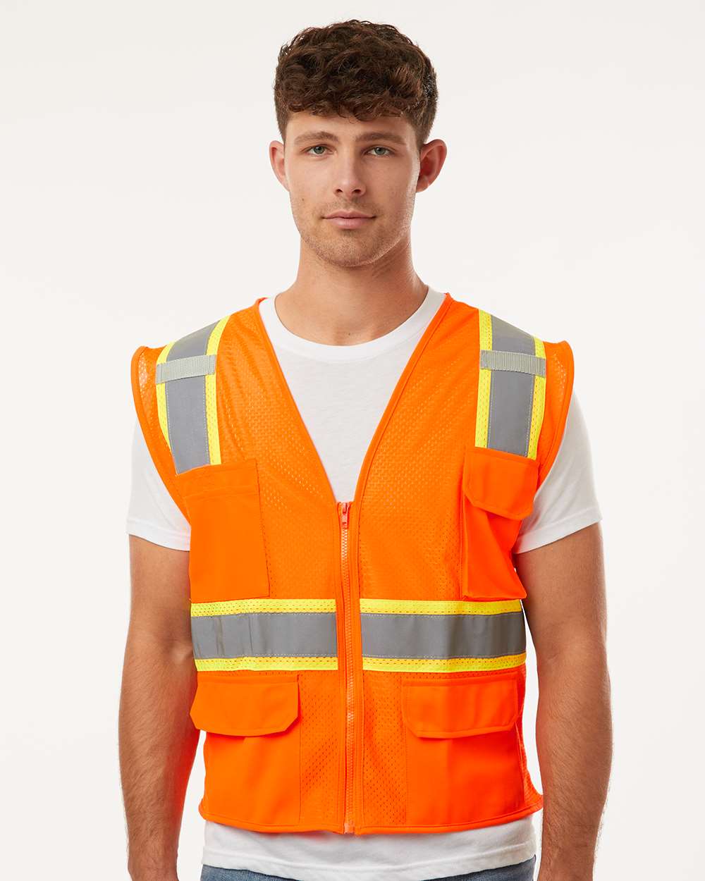 Unisex Ultra-Cool™ Multi-Pocket Vest - OnModelFront - B86329663 - Orange