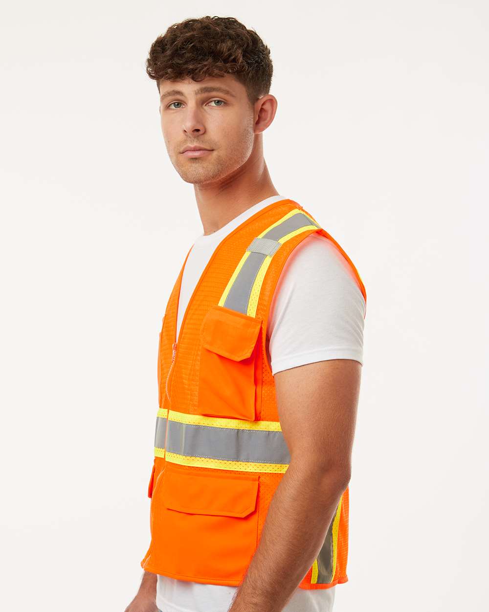 Unisex Ultra-Cool™ Multi-Pocket Vest - OnModelSide - B86329663 - Orange