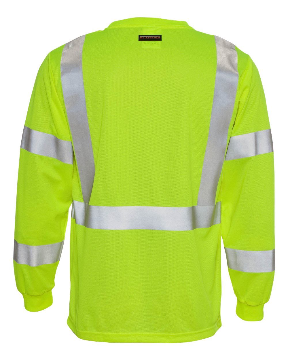 Unisex Long Sleeve Class 3 T-Shirt - Back - B87929173 - Lime