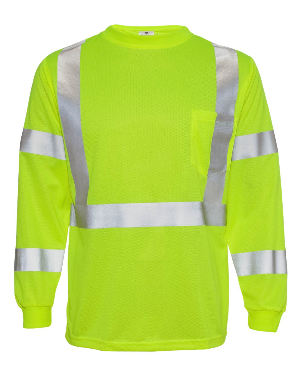 Unisex Long Sleeve Class 3 T-Shirt - Front - B87929173 - Lime