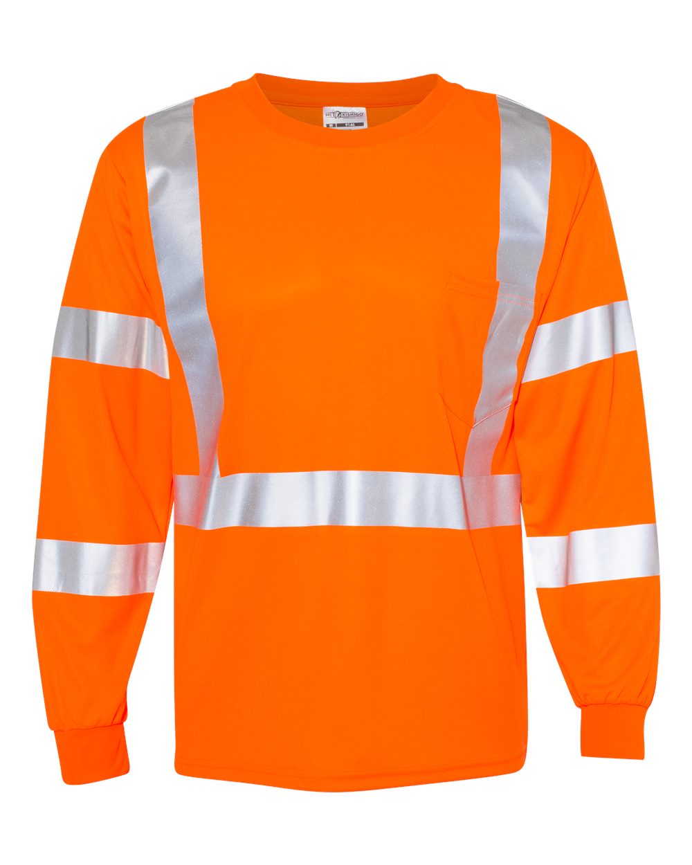 Unisex Long Sleeve Class 3 T-Shirt - Front - B87929664 - Orange