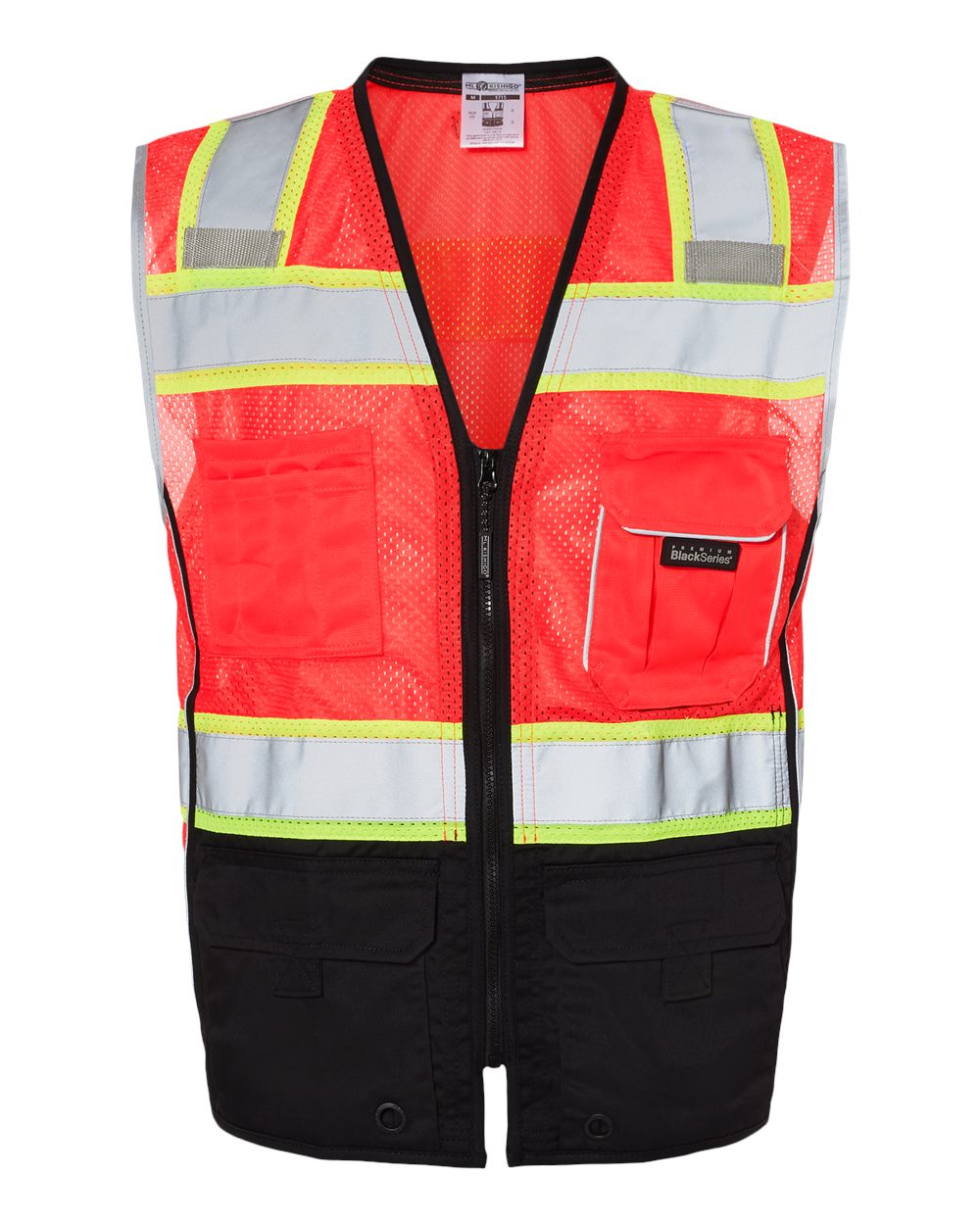Unisex Premium Black Series® Black Bottom Class 2 Vest - Front - B65029704 - Fluorescent Red (1715)