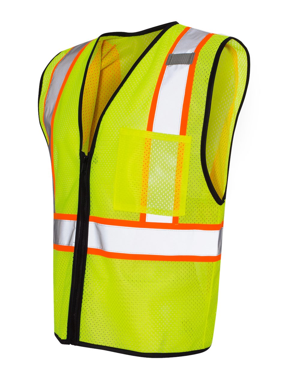 Unisex Economy Contrasting Vest with Zippered Front - Side - B78129173 - Lime