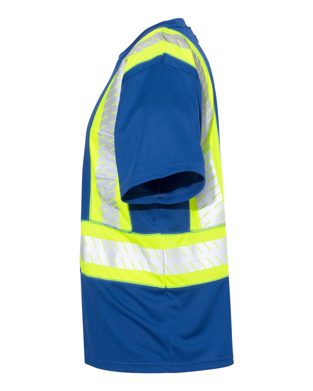Unisex EV Series® Enhanced Visibility Contrast Pocket T-Shirt - DirectSide - B88529754 - Royal Blue/ Lime - B202