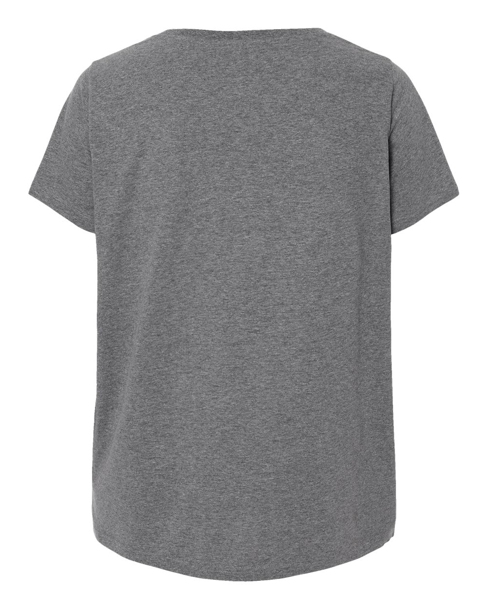 Women's Curvy Collection Fine Jersey V-Neck Tee - Back - B05038132 - Granite Heather
