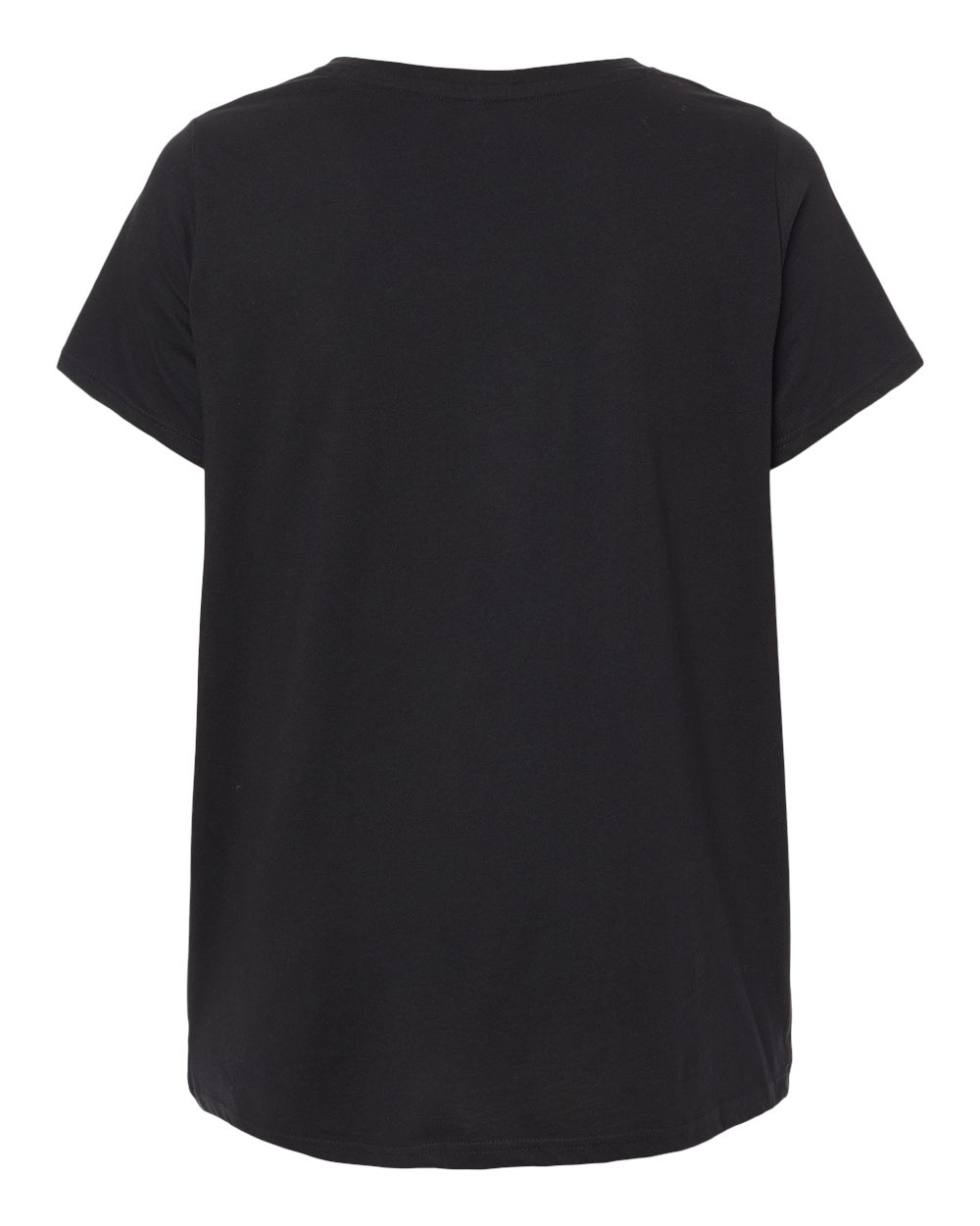 Women's Curvy Collection Fine Jersey V-Neck Tee - Back - B05038502 - Blended Black
