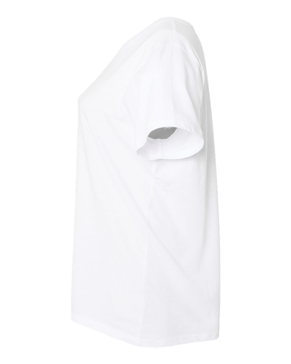 Women's Curvy Collection Fine Jersey V-Neck Tee - DirectSide - B05038012 - Blended White