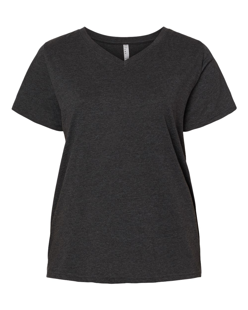 Women's Curvy Collection Fine Jersey V-Neck Tee - Front - B05038102 - Vintage Smoke